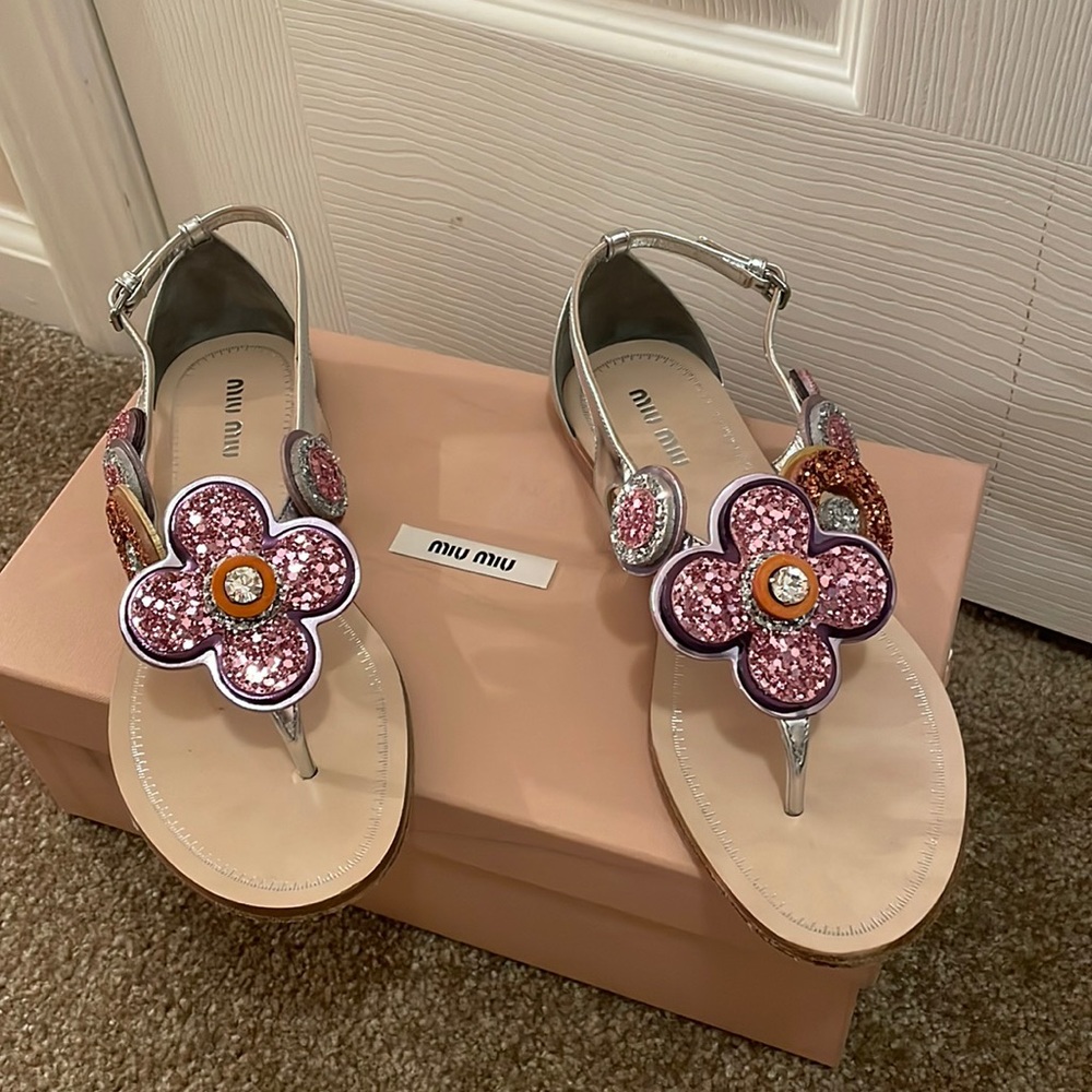 Miu Miu flower sandals